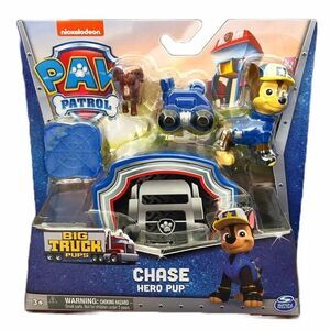 Paw Patrol Big Truck Pups Chase Action Figure‎ W/ Clip-on Rescue Drone & Friend.